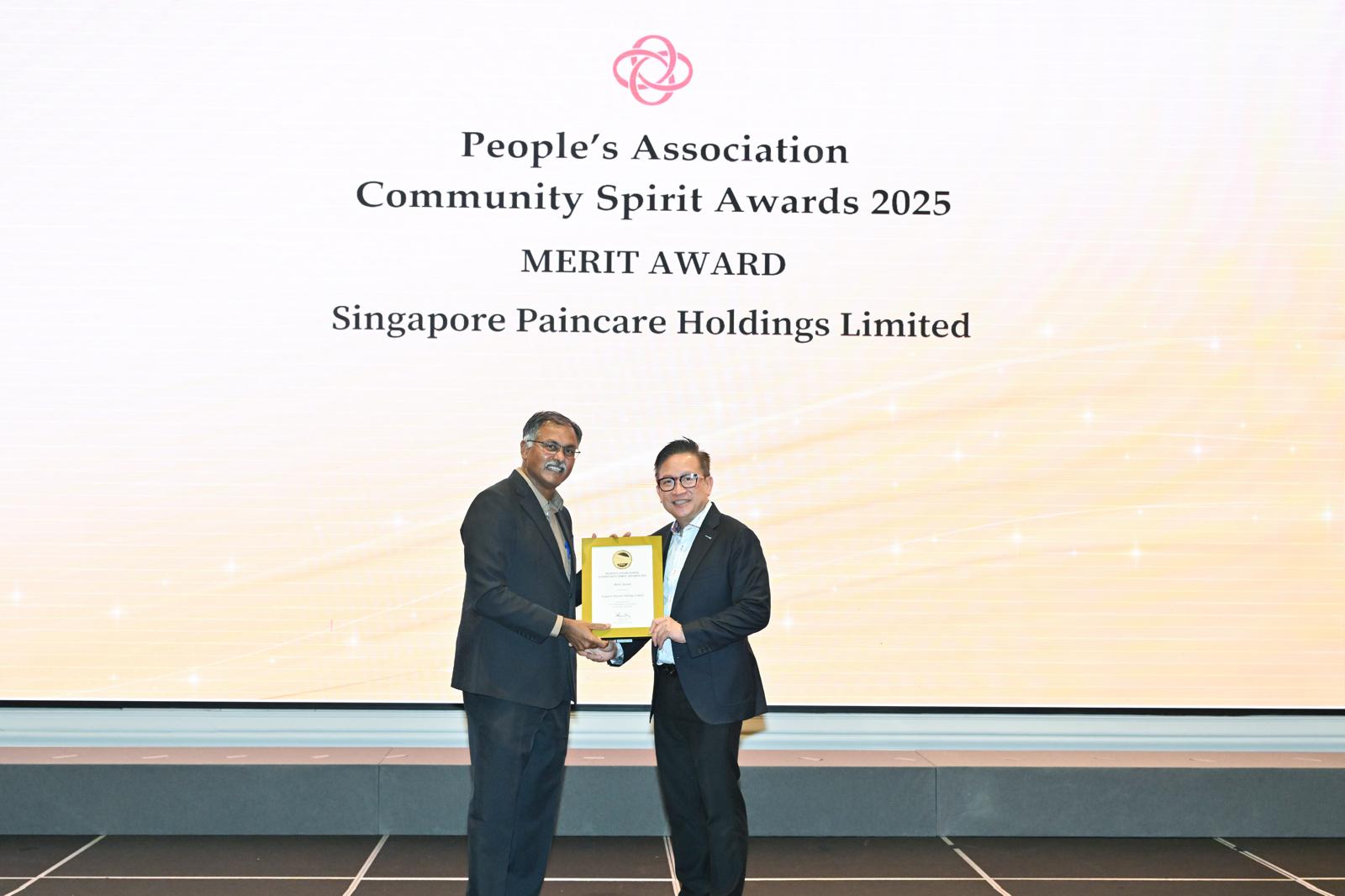 Singapore Paincare Presented With Community Spirit Merit Award By People's Association