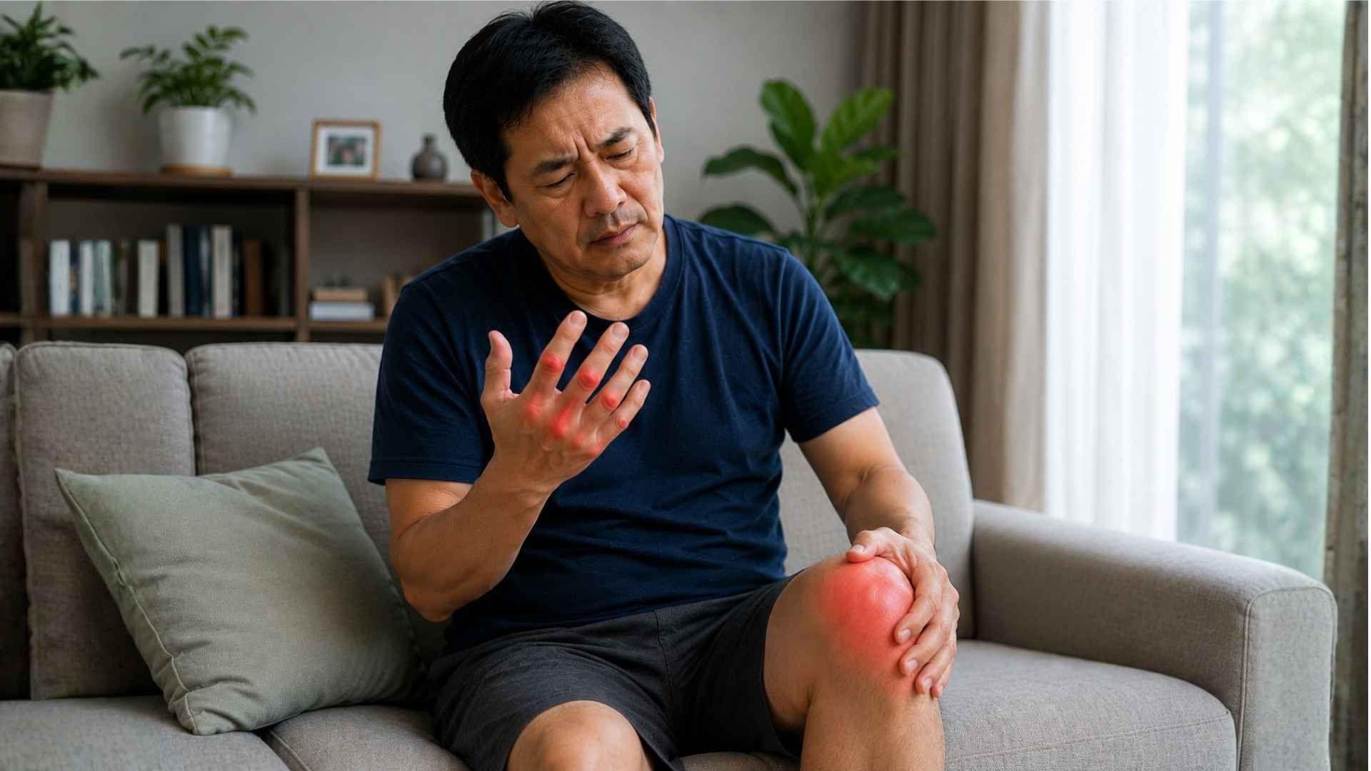 a man is suffering with joint pain