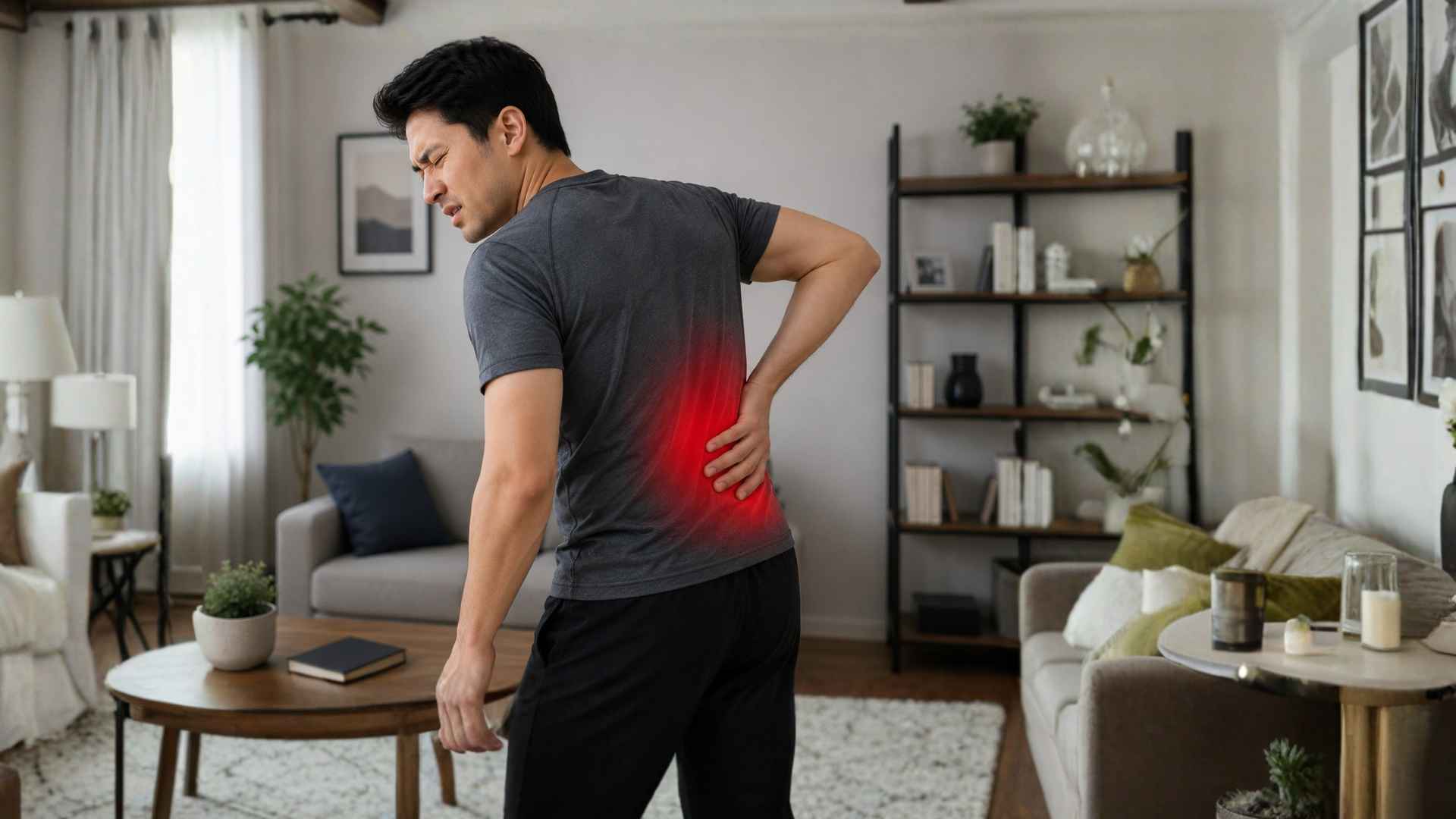 a man having back pain